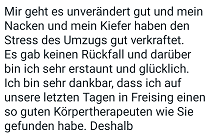 Kurzes Feedback per Whatsapp nach einer Behandlung an Tobias Hoffmann